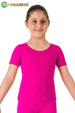 MAGLIETTA DANZA LYCRA MEZZA MANICA FUCSIA BAMBINA